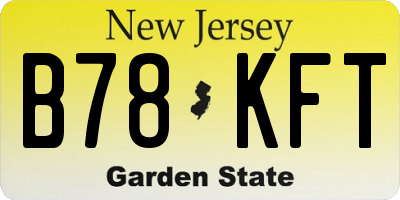 NJ license plate B78KFT
