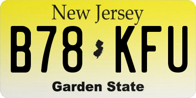 NJ license plate B78KFU