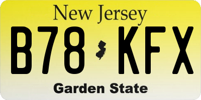 NJ license plate B78KFX