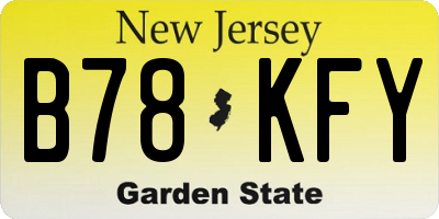 NJ license plate B78KFY