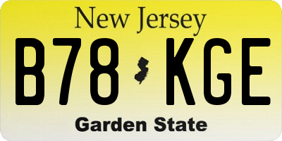 NJ license plate B78KGE