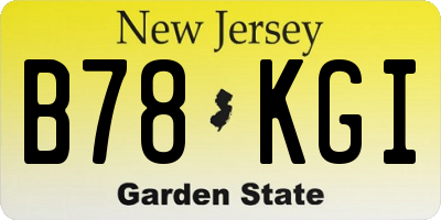 NJ license plate B78KGI