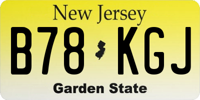 NJ license plate B78KGJ