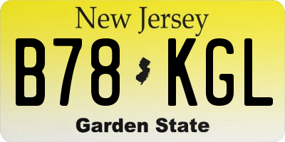 NJ license plate B78KGL