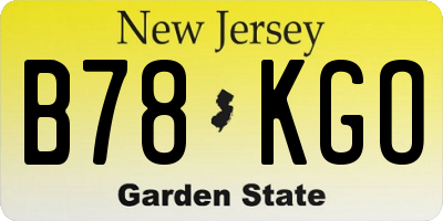 NJ license plate B78KGO