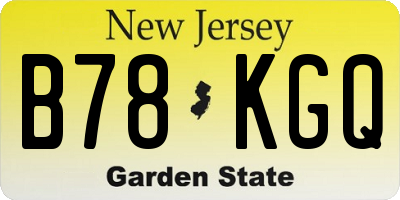 NJ license plate B78KGQ