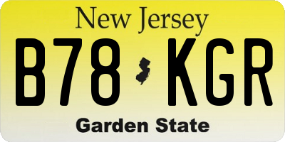 NJ license plate B78KGR