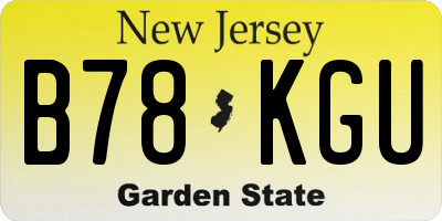 NJ license plate B78KGU