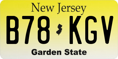 NJ license plate B78KGV