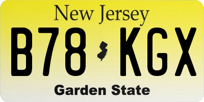 NJ license plate B78KGX