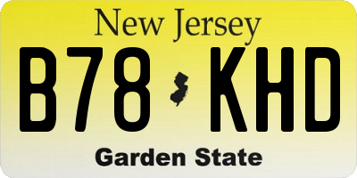 NJ license plate B78KHD