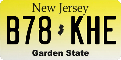 NJ license plate B78KHE