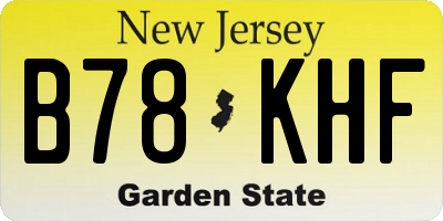 NJ license plate B78KHF