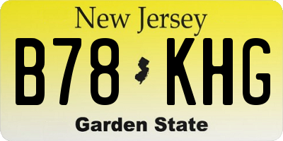 NJ license plate B78KHG