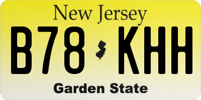 NJ license plate B78KHH