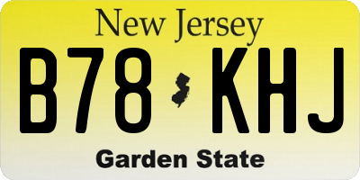 NJ license plate B78KHJ