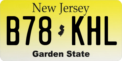 NJ license plate B78KHL