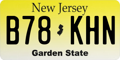 NJ license plate B78KHN