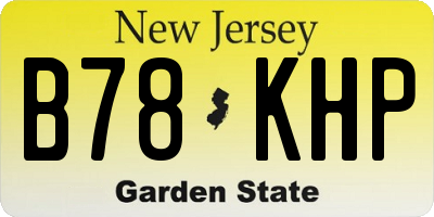 NJ license plate B78KHP