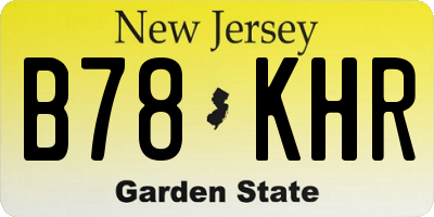NJ license plate B78KHR
