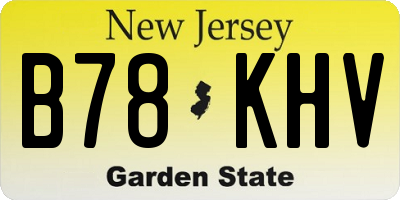 NJ license plate B78KHV