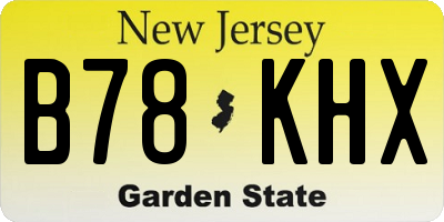 NJ license plate B78KHX