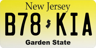 NJ license plate B78KIA