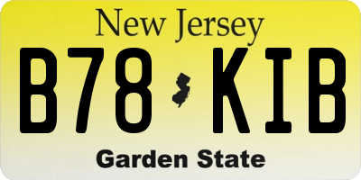 NJ license plate B78KIB