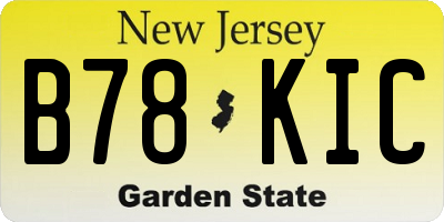NJ license plate B78KIC
