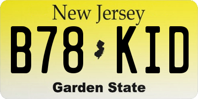 NJ license plate B78KID
