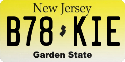 NJ license plate B78KIE