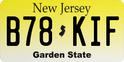 NJ license plate B78KIF