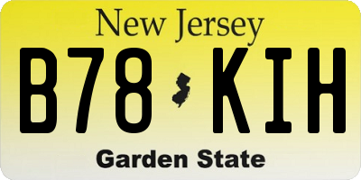 NJ license plate B78KIH