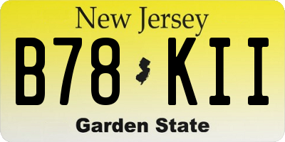 NJ license plate B78KII