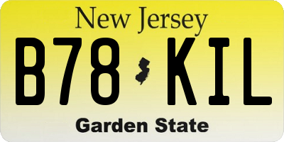NJ license plate B78KIL
