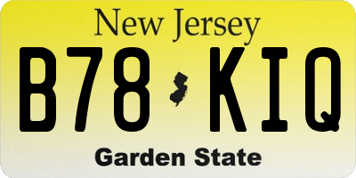 NJ license plate B78KIQ
