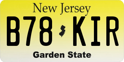 NJ license plate B78KIR