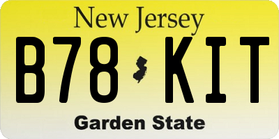 NJ license plate B78KIT