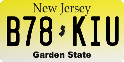NJ license plate B78KIU
