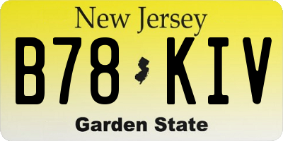 NJ license plate B78KIV