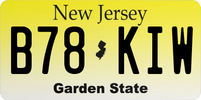 NJ license plate B78KIW