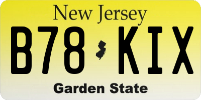 NJ license plate B78KIX