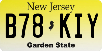 NJ license plate B78KIY