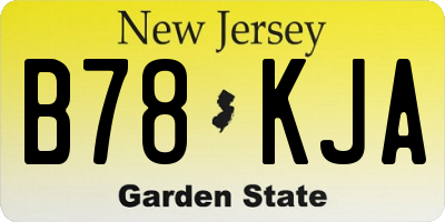 NJ license plate B78KJA