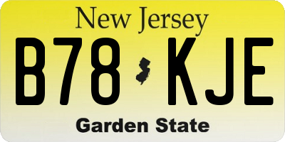 NJ license plate B78KJE
