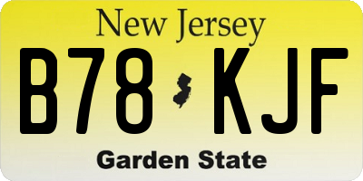 NJ license plate B78KJF