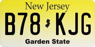 NJ license plate B78KJG