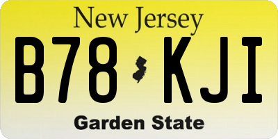 NJ license plate B78KJI