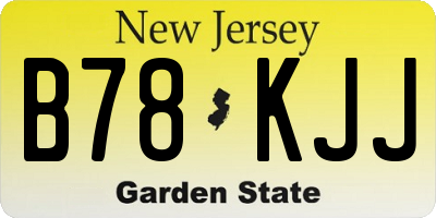 NJ license plate B78KJJ
