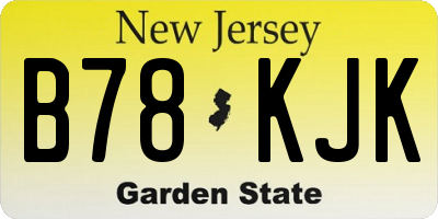 NJ license plate B78KJK